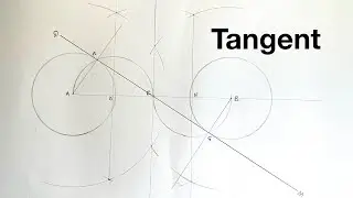 How To Construct A Common Internal Tangent to Two Equal Circles.