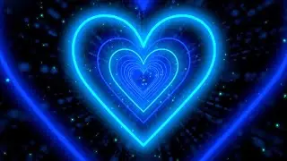 Neon Lights Love Heart Tunnel Background💙Blue Heart Background corazones blanco y negro 10 Hours