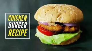 চিকেন বার্গার রেসিপি - Chicken Tikki Burger Recipe - Chicken Burger Recipe- Zinger Burger Recipe