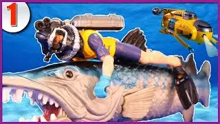 SeaWorld Story E1 - Catching a Barracuda w/ Submarine + Toy Sharks