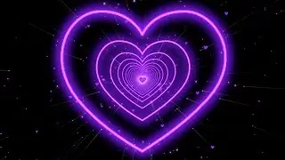 Heart Tunnel Video💜Purple Neon Lights Heart Motion Background Heart Tunnel Background [4Hours]