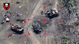 20 Russian Vehicles Destroyed Near Vuhledar Seen in Drone Footage