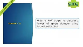 PHP Calculate  Power of Given Number Using Recursive Function Video Tutorials