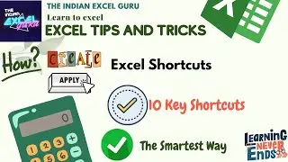 Excel Shortcuts | Enable Filter | Data into Table | Insert new Row and column | Delete Column or Row