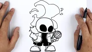 HOW TO DRAW NIGHTMARE SANS (Indie Cross) | Friday Night Funkin (FNF) - Easy Step By Step Tutorial