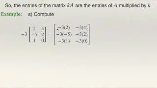 Operations with Matrices - Scalar Multiplication