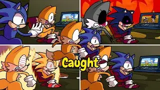 Hey Sonic whats up, OH GOD WHAT ARE YOU DOING! but all types Caught Tails (FNF Tails Caught Sonic)