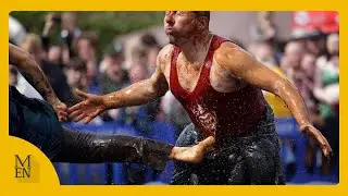 Best of the World Gravy Wrestling Championships 2024 at the Rose ’N’ Bowl, Stacksteads, Lancashire