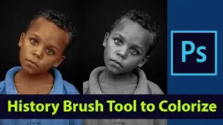 How to Use the History Brush Tool in Photoshop to color from Black and White