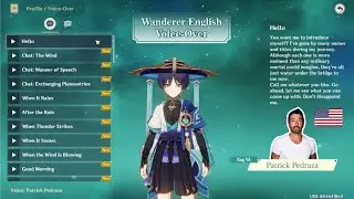 English Wanderer Voice Lines and Combat Voice by Patrick Pedraza (Eng Sub)