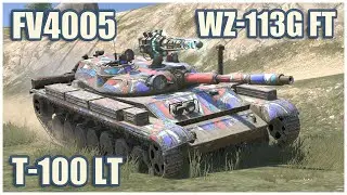 T-100 LT, FV4005 & WZ-113G FT • WoT Blitz Gameplay