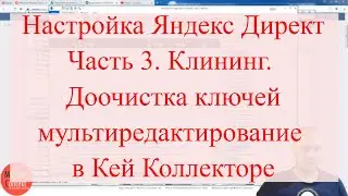 Настройка Яндекс Директ, Часть 3. Клининг. Доочистка ключей, мультиредактирование в Кей Коллекторе