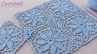 КВАДРАТНЫЕ мотивы Цветок в квадрате МК вязание крючком🧶 Beautiful Pattern Crochet square motifs