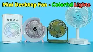 Mini Desktop Fan - Spray Fan, Colorful Atmosphere Lights And Cool Water Mist | Unboxing & Review