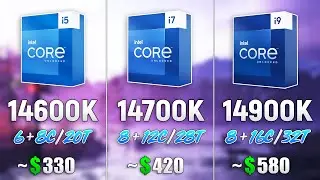 i5 14600K vs i7 14700K vs i9 14900K - Test in 8 Games