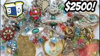 $2500 Profit! Goodwill Blue Box Unboxing Jewelry Jar | James Avery | Gold | Silver