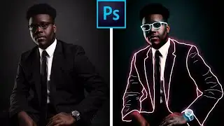 Photoshop Manipulation | How to Create Glowing Lines on Portrait Image | Photoshop Tutoria