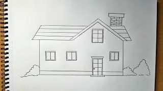 how to draw a house | house drawing | house pencil drawing