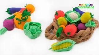 Лепим овощи из Пластилина Плей До | Учим Цвета с Play Doh | Учим название овощей с малышами