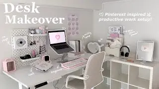 *extreme* aesthetic desk makeover 🐰 korean & pinterest inspired WFH setup, ikea haul, unboxing etc!