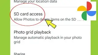 Google Photos SD card access Settings