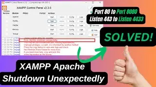 Fix XAMPP Apache Shutdown Unexpectedly Error SOLVED