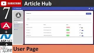 7. Article Hub - User Page (Angular, Asp.net - C#, MSSQL Database, JWT Token)