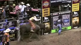 Bull Rider Gets Up After Bull Brutally Swings Him Into Gate