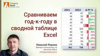 Год-к-году (YoY) в сводной таблице Excel