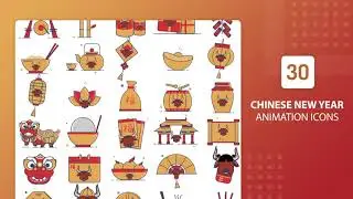 After Effects Template: Chinese New Year Animation Icons + Free Font