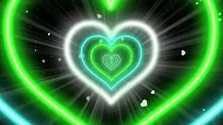 Love Heart Tunnel 💚 Green Heart Background | Animated Background Video Loop 10 Hours | TV background