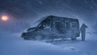 Surviving an Extreme Ice Blizzard - Freezing Snow Storm - Cozy Winter Van Life Camping 