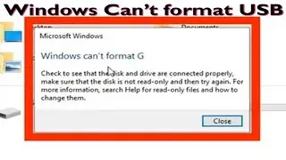 Windows Can’t format USB.