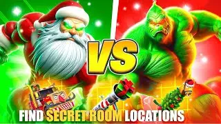 SANTA VS GRINCH MAP FORTNITE - HOW TO FIND SECRET ROOM LOCATIONS (XP GLITCH)