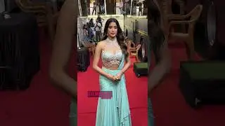 #JanhviKapoor stuns in a gorgeous aqua blue outfit #shorts #bollywood #devara