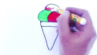 How to draw a cute Ice cream | Ice Cream Drawing with colour easy. Drawing for beginners