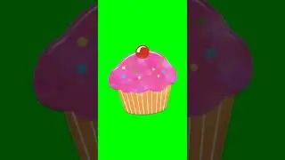 Green Screen Animated CupCake  