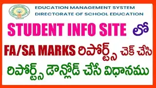 HOW TO CHECK FA/SA MARKS REPORTS IN STUDENT INFO SITE - FA/SA MARKS ENTRY REPORT DOWNLOAD