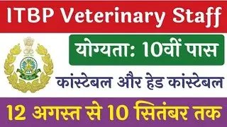 ITBP Veterinary Staff Vacancy: आईटीबीपी वेटरनरी स्टाफ 10वीं पास भर्ती का नोटिफिकेशन जारी