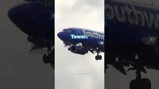 Plane Nearly Hitting Tower on Landing