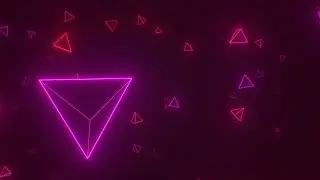 Fly Through Abstract Geometric Neon Glowing Tetrahedron 3D Triangles 4K Moving Wallpaper Background