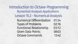 Octave Programming Lesson 15.3 - Numerical Analysis