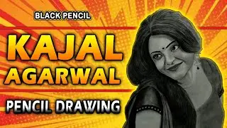 Pencil drawing of kajal agarwal | Black Pencil | NDrawings