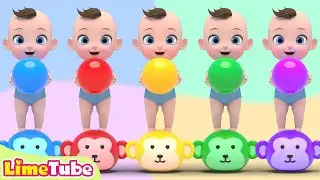 Five Little Monkeys Jumping On The Bed Nursery Rhymes & Kids Songs | Kindergarten | LimeAndToys