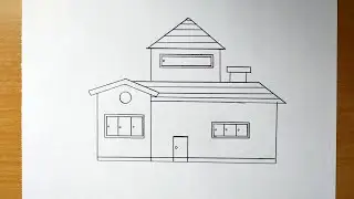 beautiful house drawing | how to draw house easily | house pencil drawing