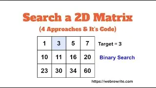 Search a 2d Matrix | Search in a Row wise and Column wise Sorted Matrix | Binary Search