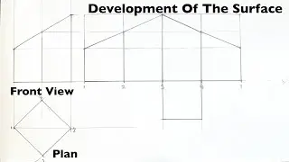 How To Develop The Surface Of A Truncated Square Prism | Development Truncated Square Prism. Part 2