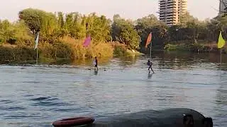 Looks like walking on water at Someshwar Waterfalls, Godavari River, Nashik, Maharashtra, India.