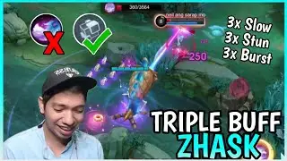 New Triple Jump + Triple Stun on Buff Zhask | Zhask Gameplay | MLBB