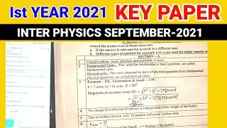 AP INTER SUPPLEMENTARY EXAM KEY PAPER || SEPTEMBER 2021 PHYSICS KEY PAPER